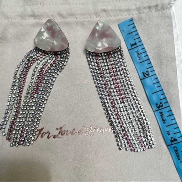 For Love and Lemons Earrings AZALEA CRYSTAL in Pinky MSRP $158 - Picture 4 of 5